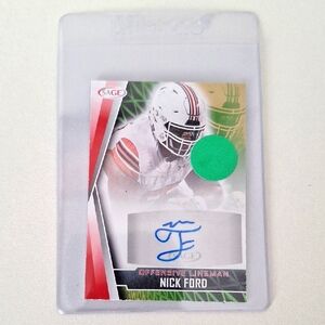 Sage Autographed Nick Ford Football Trading Card